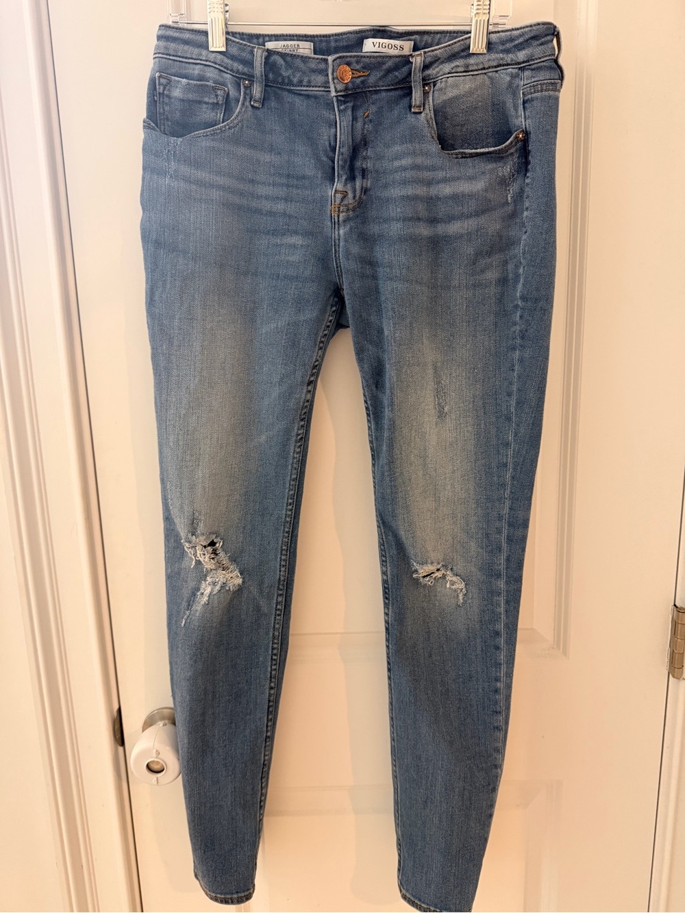 Vigoss Women's Light Blue Distressed Skinny Jeans-31